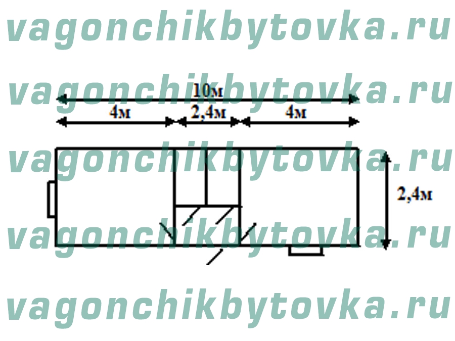 Жилой металлический вагончик 10м